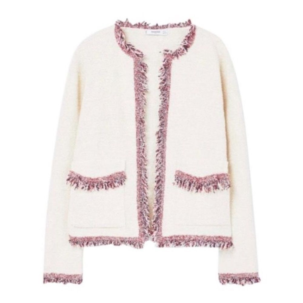 Mango Frayed Edges Cardigan